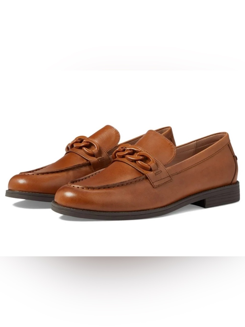 Cole Haan Brown Leather Chain-Link Loafers